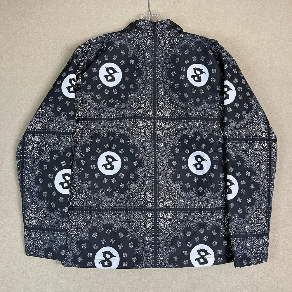 Section Eight Jacket Mens S Bandana Paisley 8 Ball Black Streetwear EUC